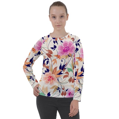 Abstract Floral Background Women s Long Sleeve Raglan T-shirt by kyorashop23
