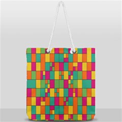 Abstract-background Full Print Rope Handle Tote (large)