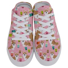 Corgi Bubble Boba Tea Pink Pattern Half Slippers by Salmanaz77