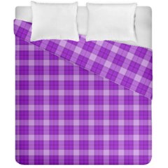 Purple Plaid Tartan 3 Duvet Cover Double Side (california King Size)