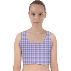 Purple Plaid Tartan 2 Velvet Racer Back Crop Top