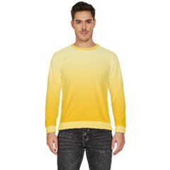 Cream Yellow To Amber Orange Linear Gradient Men s Fleece Sweatshirt by GradientsOmbre