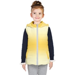 Cream Yellow To Amber Orange Bilinear Gradient Kids  Hooded Puffer Vest