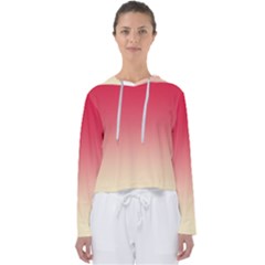 Crimson Red To Cream Yellow Linear Gradient Women s Slouchy Sweat by GradientsOmbre