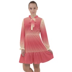 Cream Yellow To Crimson Red Bilinear Gradient All Frills Dress