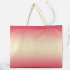 Crimson Red To Cream Yellow Bilinear Gradient Zipper Large Tote Bag by GradientsOmbre