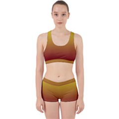 Electric Yellow To Burgundy Red Linear Gradient Work It Out Gym Set