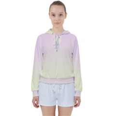 Pink Lace To Cream Yellow Linear Gradient Women s Tie Up Sweat