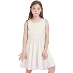 Pink Lace To Cream Yellow Bilinear Gradient Kids  Skater Dress
