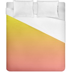 Electric Yellow To Coral Pink Linear Gradient Duvet Cover (california King Size)