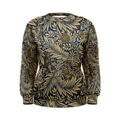 Brown Vintage Background Vintage Floral Pattern, Brown Women s Sweatshirt