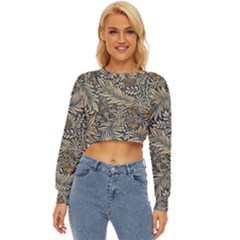 Brown Vintage Background Vintage Floral Pattern, Brown Lightweight Long Sleeve Sweatshirt