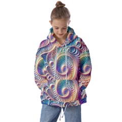 Abstract Fractal Art Swirl Pattern Kids  Oversized Hoodie