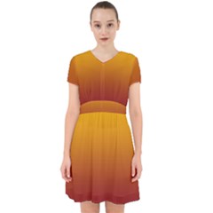 Amber Orange To Burgundy Red Linear Gradient Adorable In Chiffon Dress