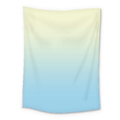 Cream Yellow To Baby Blue Linear Gradient Medium Tapestry by GradientsOmbre