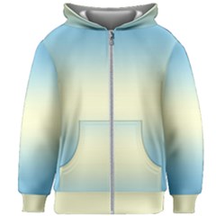 Baby Blue To Cream Yellow Bilinear Gradient Kids  Zipper Hoodie Without Drawstring
