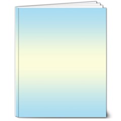 Baby Blue To Cream Yellow Bilinear Gradient 8  X 10  Softcover Notebook by GradientsOmbre