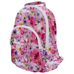 Pattern Seamless Texture Daisies Rounded Multi Pocket Backpack