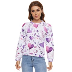Hearts Love Purple Women s Long Sleeve Raglan T-shirt