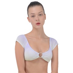 Pale Violet To Cream Yellow Linear Gradient Cap Sleeve Ring Bikini Top