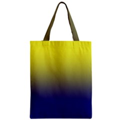 Electric Yellow To Navy Blue Linear Gradient Zipper Classic Tote Bag