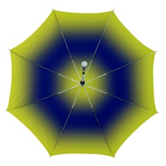 Electric Yellow To Navy Blue Bilinear Gradient Automatic Folding Umbrella With Case (medium) by GradientsOmbre