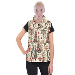 Christmas Tree Snow Women s Button Up Vest