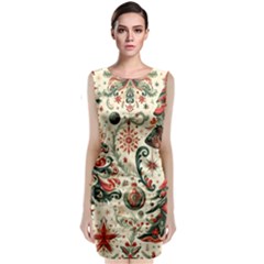 Christmas Tree Snow Classic Sleeveless Midi Dress by Bedest