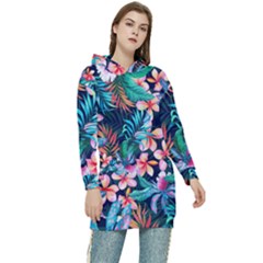 Hawaiian Flowers Hawaii Women s Long Oversized Pullover Hoodie