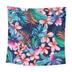 Hawaiian Flowers Hawaii Square Tapestry (large) by Cemarart