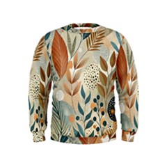 Leaves Pattern Flora Kids  Sweatshirt by Sabxi