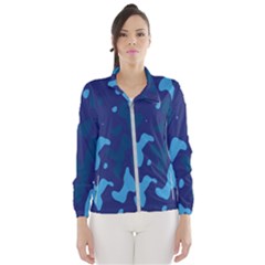 Blue Camouflage Pattern Women s Windbreaker