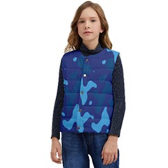 Blue Camouflage Pattern Kid s Button Up Puffer Vest	 by kyorashop23