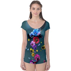 Falling Flowers, Art, Coffee Cup Boyleg Leotard 