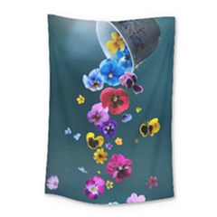 Falling Flowers, Art, Coffee Cup Small Tapestry