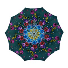 Falling Flowers, Art, Coffee Cup Automatic Folding Umbrella With Case (large) by kyorashop23