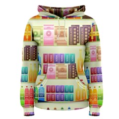 Supermarket Shelf Products Snacks Women s Pullover Hoodie by Cemarart