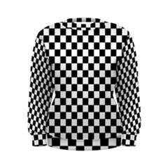 Pattern Checkered Squares Black White Pattern Women s Sweatshirt