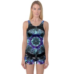 Round Wreath One Piece Boyleg Swimsuit by Sabxi