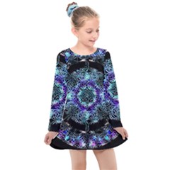 Round Wreath Kids  Long Sleeve Dress by Sabxi