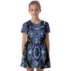 Round Wreath Kids  Short Sleeve Pinafore Style Dress by Sabxi