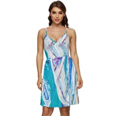 Seascape V-neck Pocket Summer Dress 