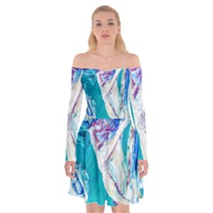 Seascape Off Shoulder Skater Dress