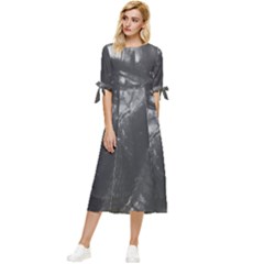 Bob Marley Bow Sleeve Chiffon Midi Dress