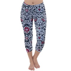 Gothic Leaf Pattern 6 Capri Winter Leggings 