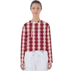 Retro 60s 50s Plaid Pattern 4 Women s Slouchy Sweat by violetheavensky