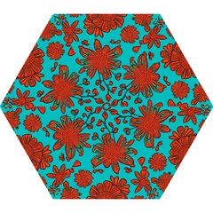 Mid Century Retro Floral 1970s 1960s Pattern 103 Mini Folding Umbrellas