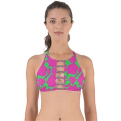 Mid Century Retro Floral 1970s 1960s Pattern 98 Perfectly Cut Out Bikini Top