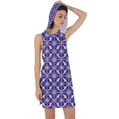 Royal Fractal Pattern 4 Racer Back Hoodie Dress