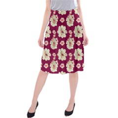 Retro 1880s Flowers Pattern Midi Beach Skirt